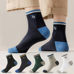 5 Pairs Men's Cotton Deodorant Sports Socks