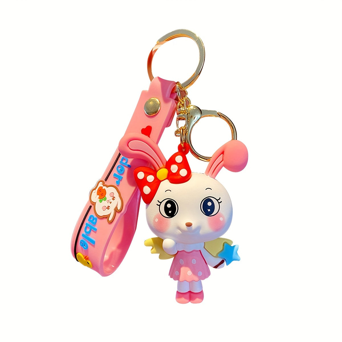 Cartoon Rabbit Keychain School Bag Ornament Car Key Chain Men Boys