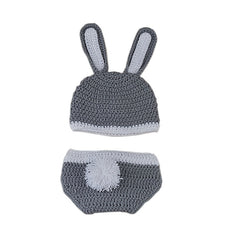 Bunny Crochet Knitted Hat Set Newborn Photography Props Infant Outfit