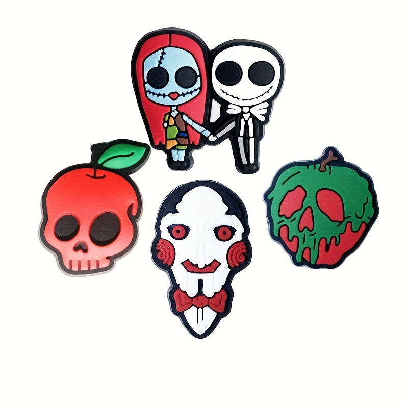 16pcs Halloween Skull Shoe Charms Horror Movie Collection For Clogs Sandals