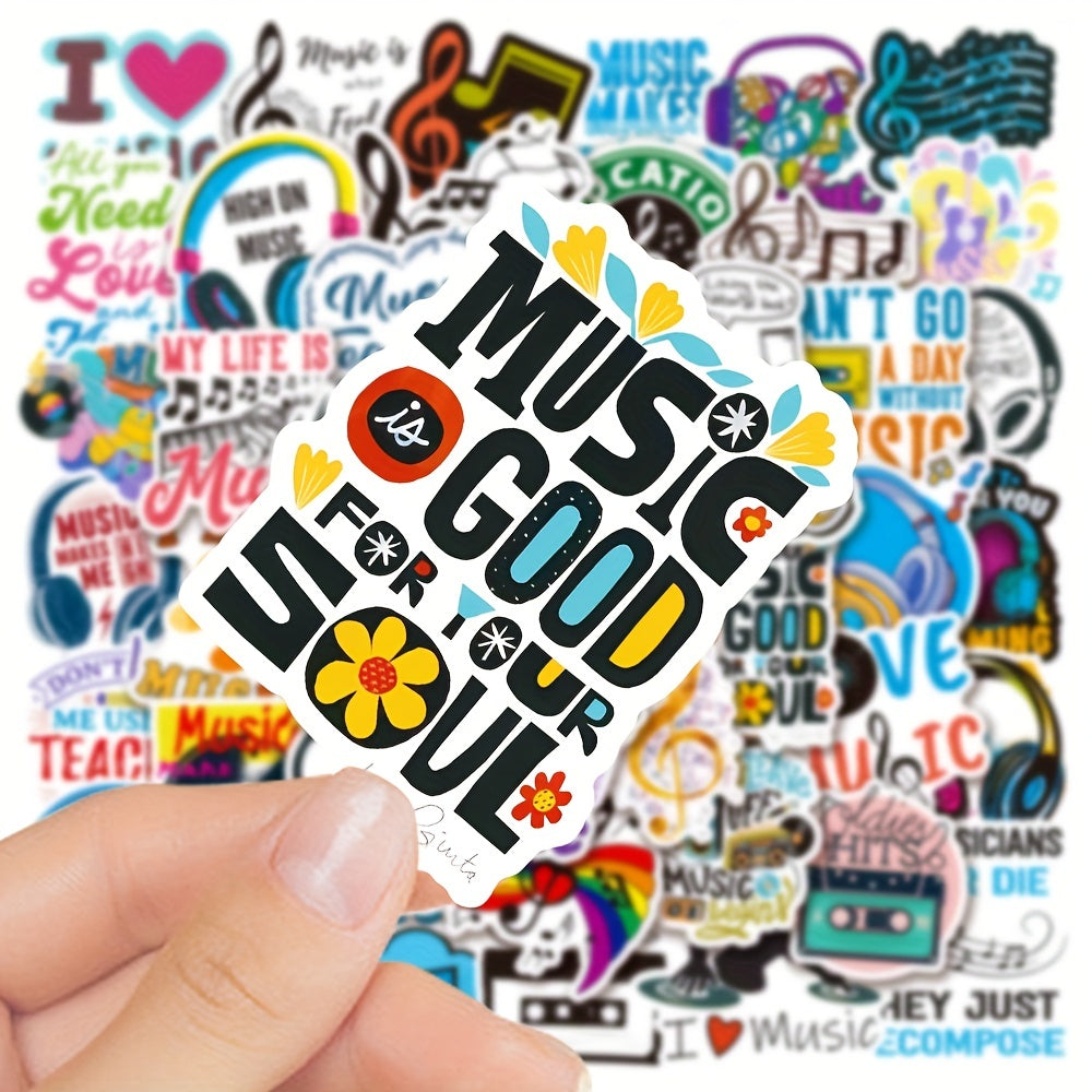 50Pcs Music Doodle Stickers, Waterproof Decorative Stickers for Phone Lap