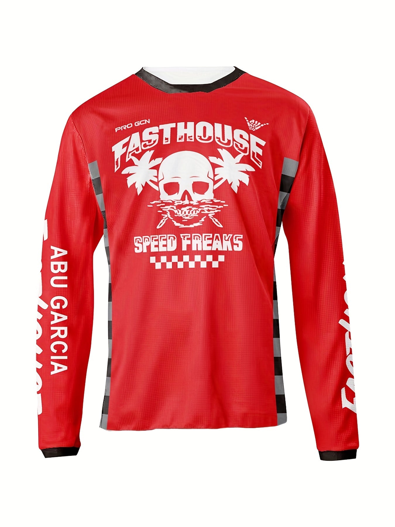 Men's Skull Cycling Jersey Fast Dry Long Sleeve Biking Shirt