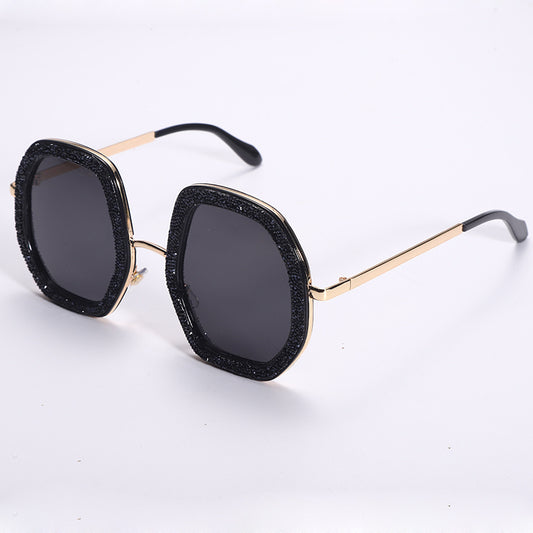Oversized Rhinestone Crystal Sunglasses UV400 Shades Eyewear
