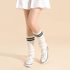 Striped Leg Warmers Knee High Socks Women's Stockings