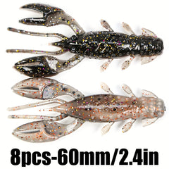 8pcs 60mm Soft Fishing Lure Silicone Baits for Shrimp and Bass