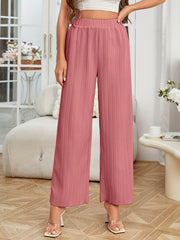 Wide Leg Casual Pants for Women Elastic Waist
