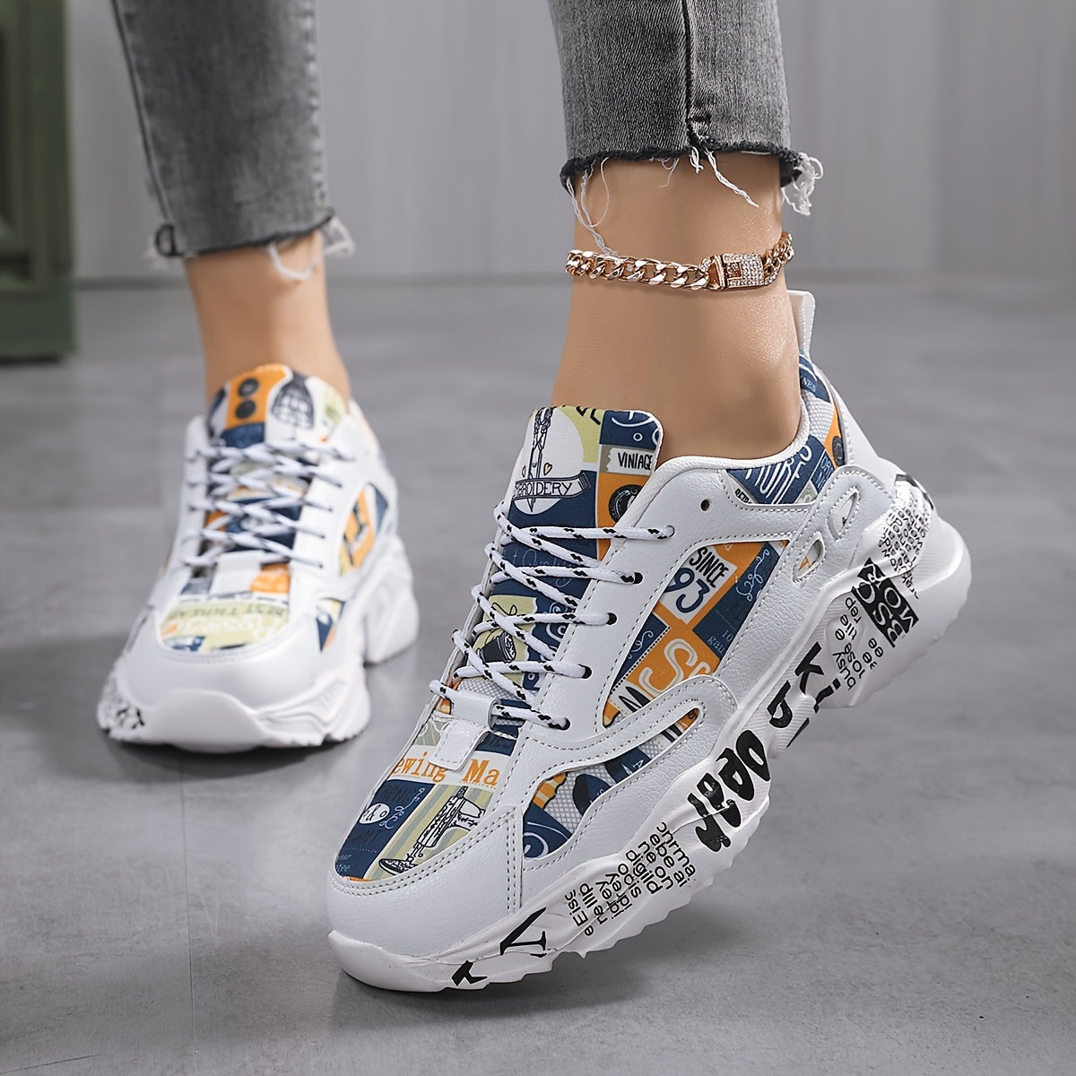 Print Non Slip Lightweight Running Shoes Wear Resistance Badminton Shoes