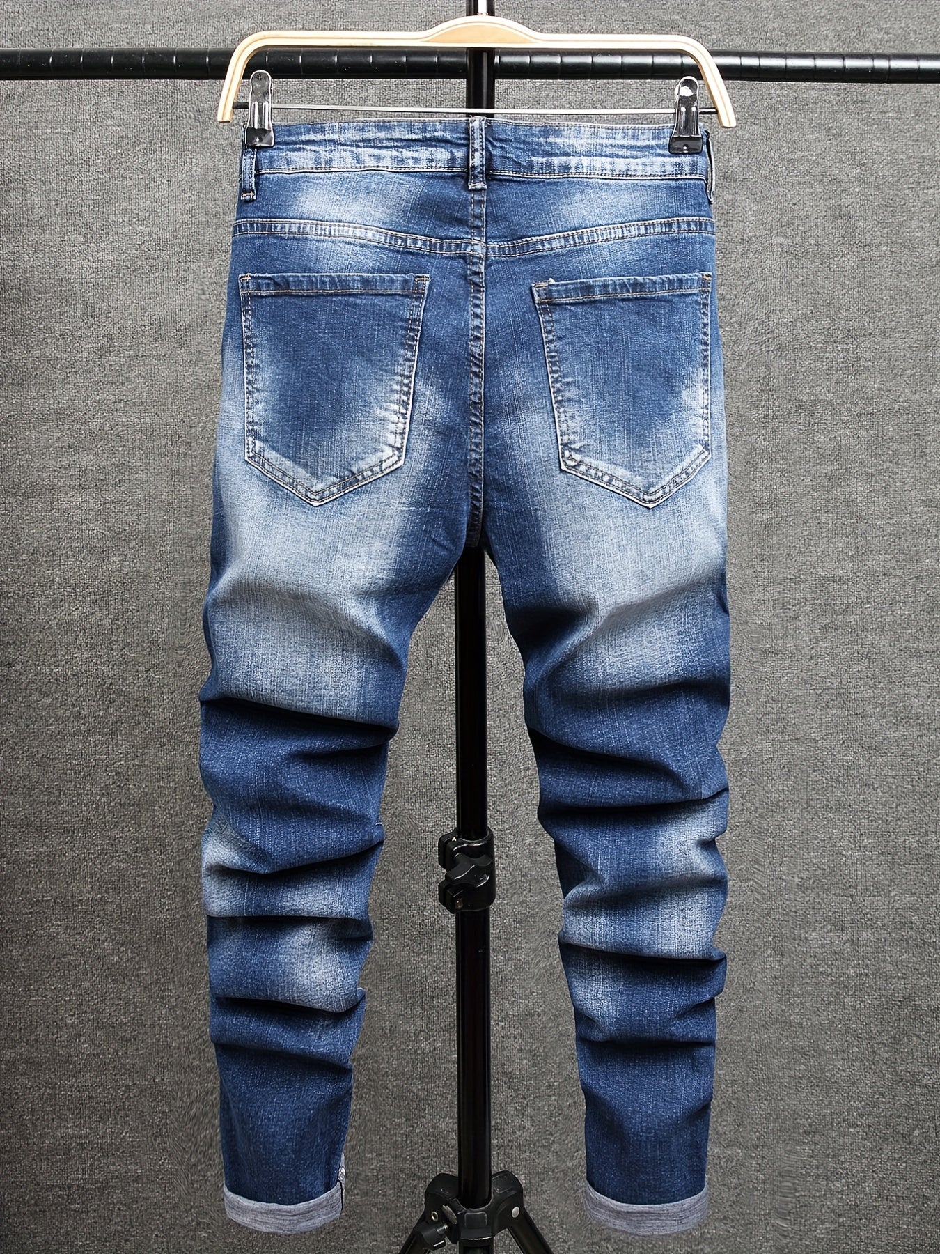 Men's Skinny Ripped Stretch Slim Fit Jeans Pants