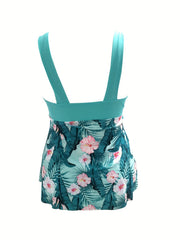 Vacay Tankini Set Tropical Print Cami Top & Panty Swimsuit Set