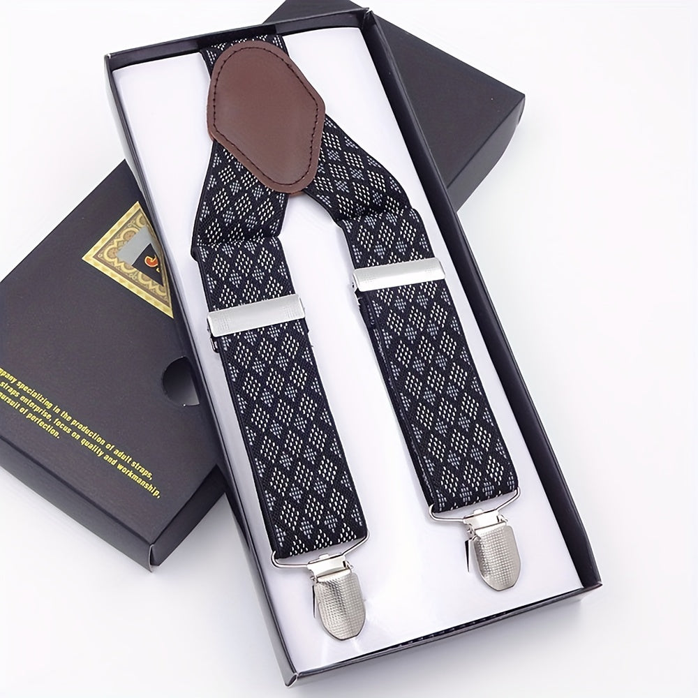 Men's Adjustable Elasticity Suspenders With 3 Clips