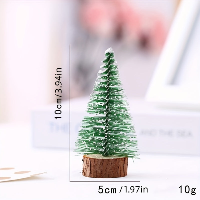 5pcs Mini Snow Frost Trees Christmas Ornaments for Holiday Party DIY Decor