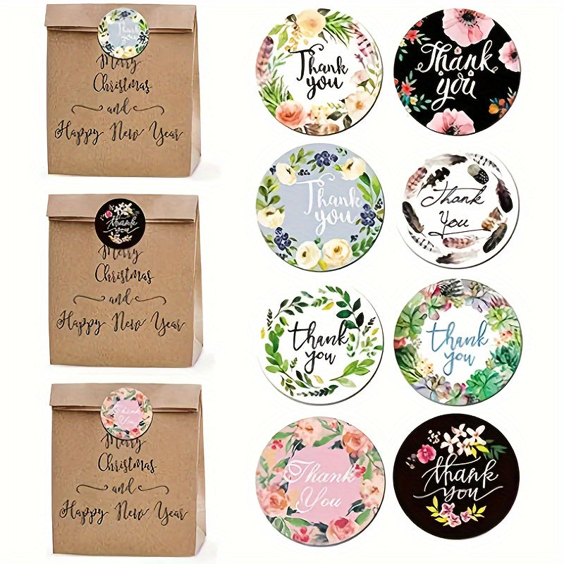 500 Flower Stickers for Gift Wrapping, Party, Wedding, Birthday, etc.