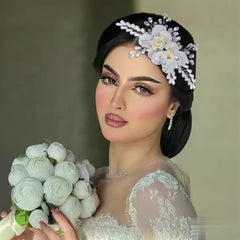 Bohemian Floral Hair Comb Wedding Bridal Accessory with Roses & Accents