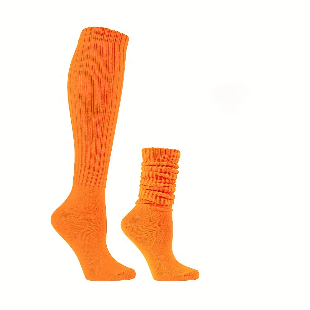 Solid Calf Socks Warm Knee High Women's Stockings