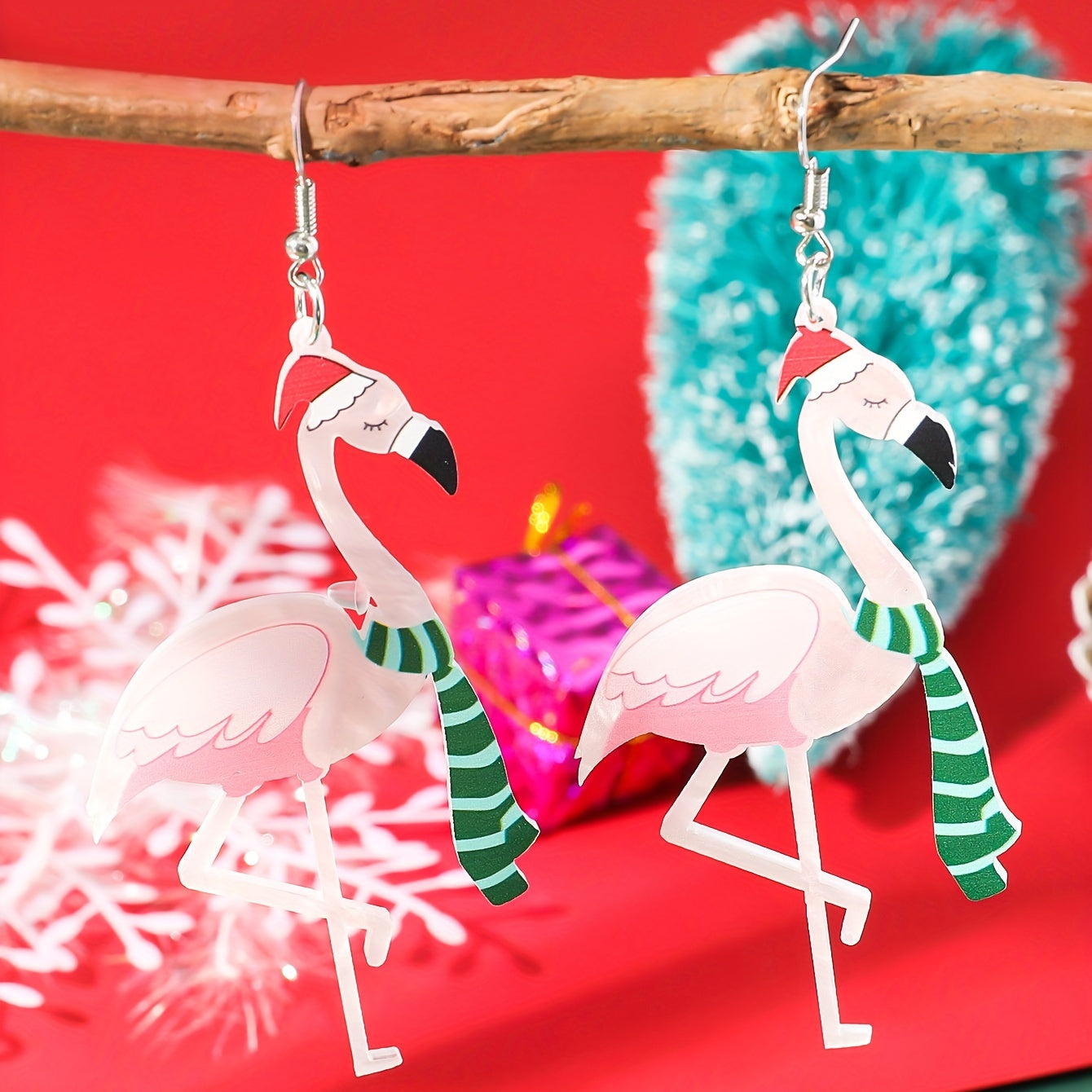 12PCS Christmas Earrings Set Snowman, Santa Claus, Beer, Cactus, Umbrella