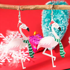 12PCS Christmas Earrings Set Snowman, Santa Claus, Beer, Cactus, Umbrella