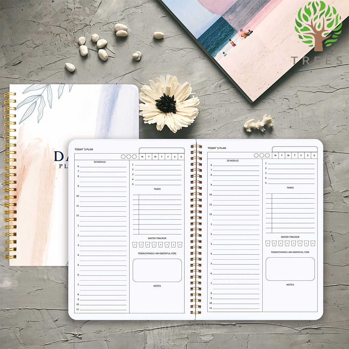 Work Daily Planner Notebook Agenda Undated Schedule 8.5x5 Inches
