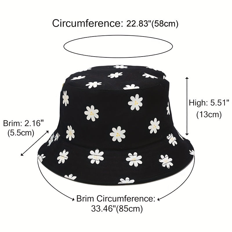 Flower Bucket Hat Double Sided Cap Tactical Hat Washed Hat