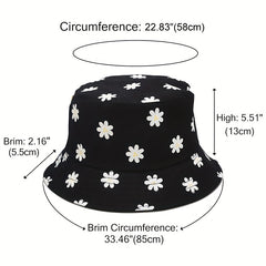 Flower Bucket Hat Double Sided Cap Tactical Hat Washed Hat