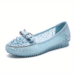 Women's Flower Mesh Flat Shoes Soft Sole Slip On Casual Flats