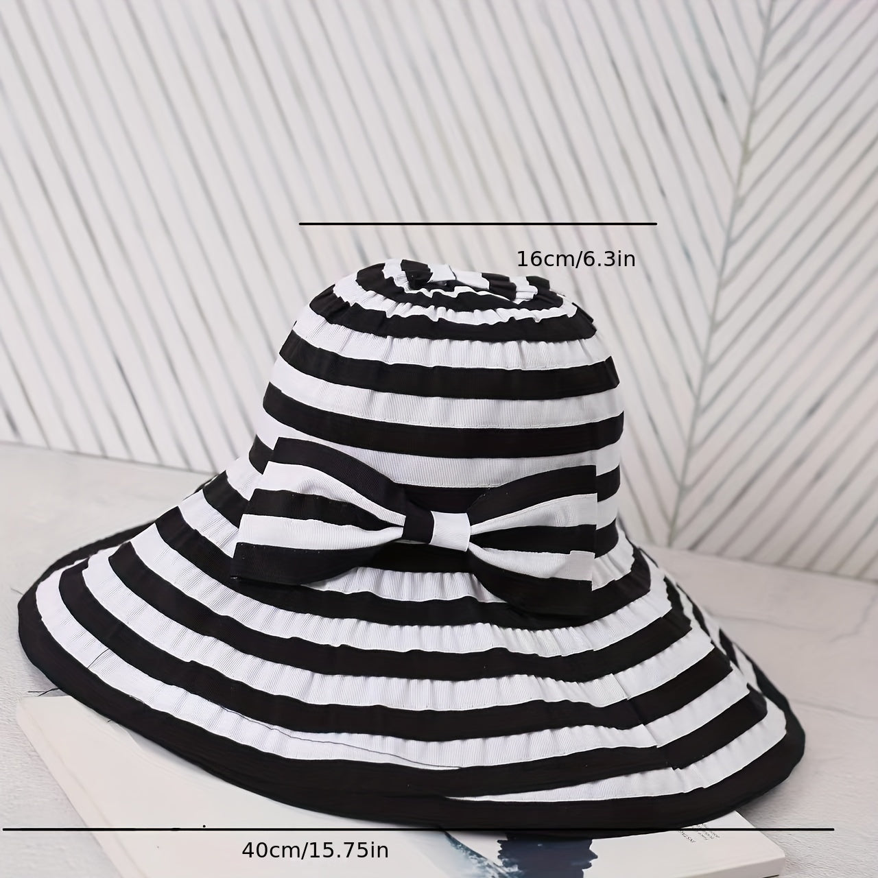 Sun Hat Bow Decor French Style Wide Brim UV Protection Bucket Hats