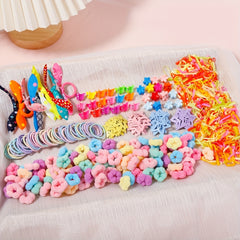 735pcs Colorful Hair Clips & Rings for Baby Girls