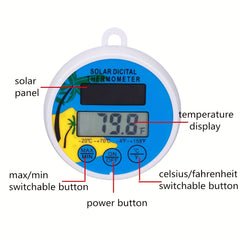 Solar Pool Thermometer Floating Digital Easy Read Water Temperature