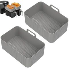 2pcs Silicone Air Fryer Pot w/ Handle Heat Resistant Basket Liner