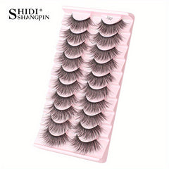 10 Pairs 3D Faux Mink False Eyelashes Set for Dramatic Look