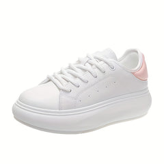 Women's Platform Lace-Up Sneakers Low Top Outdoor Shoes