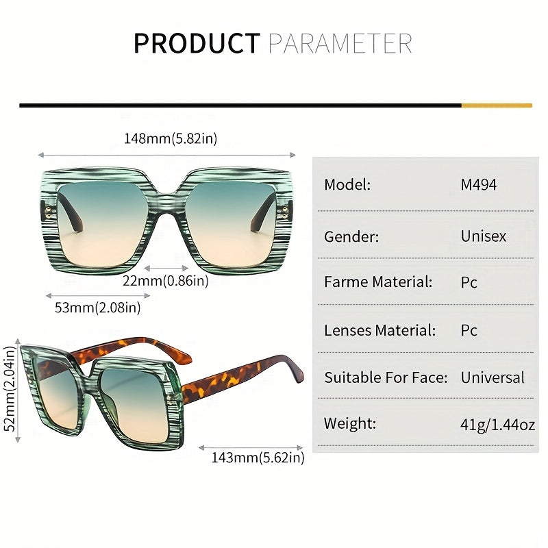 Men's Square UV Protection Sunglasses with Hard Box