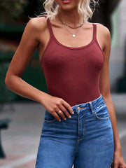 Versatile Slim Cami Top Sexy Crew Neck Summer Sleeveless Top Women's Clothing