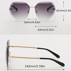 Large Rimless Sunglasses Gradient Glasses UV400