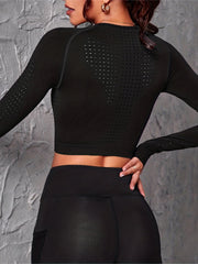 Breathable Crop Top with Cut Out Back for Yoga/Gym