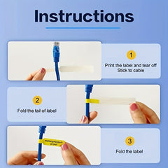 Colorful Waterproof Cable Labels 12.5mm X 74mm - 65 Labels