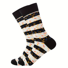 Striped Mid-tube Socks for Outdoor Camping Travel Training