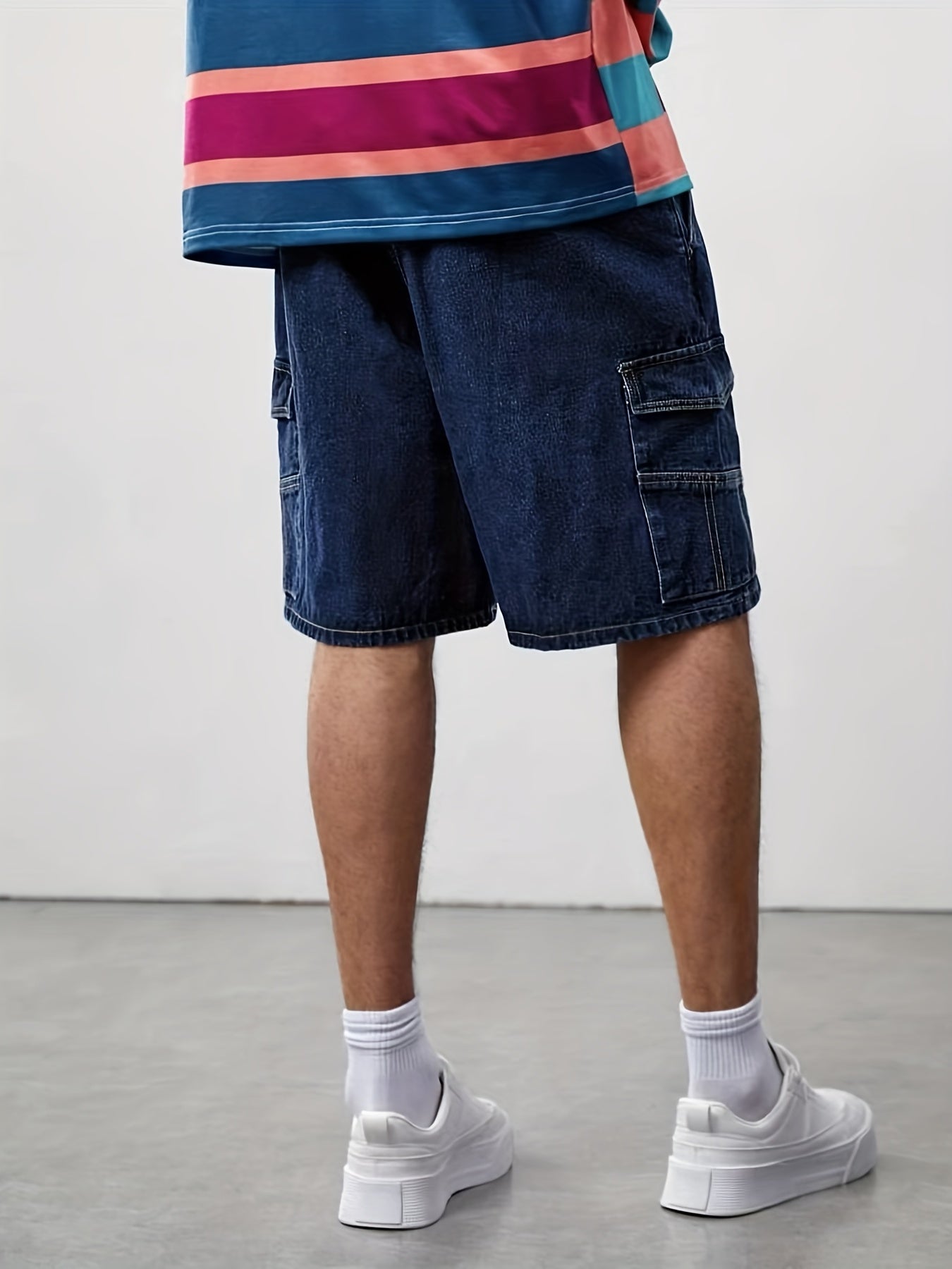 Men's Street Style Denim Shorts Loose Fit Casual Summer Wear