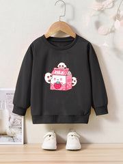 OERYUI Milk Panda Graphic Sweatshirt Comfy Pullover Kids Clothes