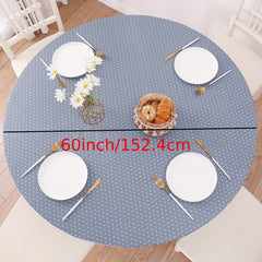 Vinyl Fitted Tablecloth Flannel Backing Elastic Edge Waterproof PVC Table