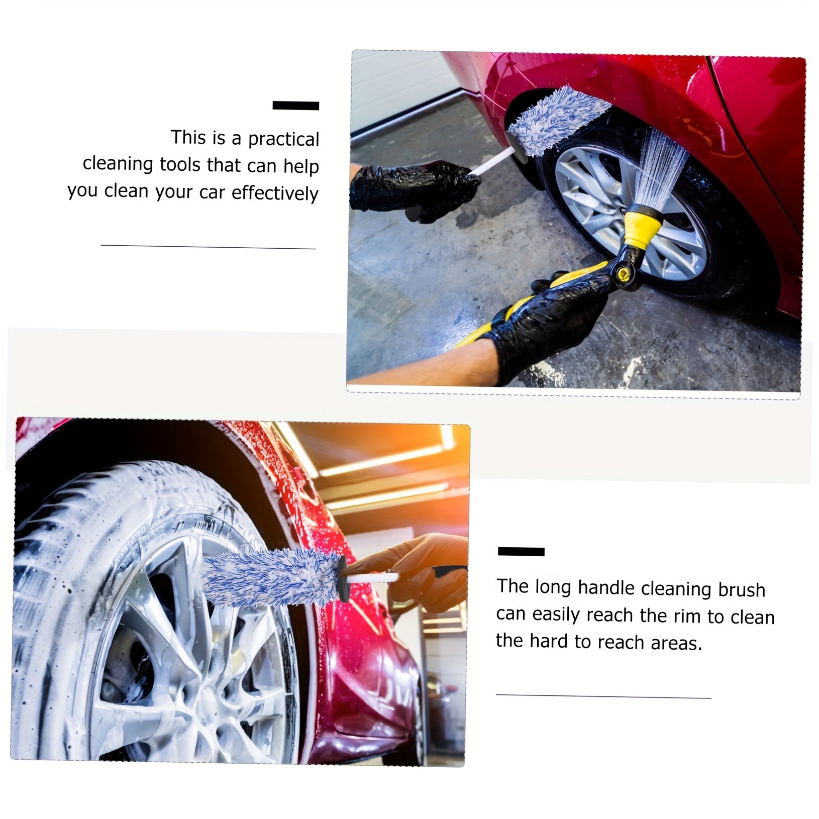 Car Wheel Cleaning Brush with Long Handle