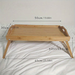 Bamboo Bed Tray Table Foldable Legs Breakfast Laptop Desk