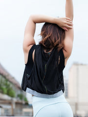 Sleeveless Yoga Cropped Top Double Layer Sports Tank