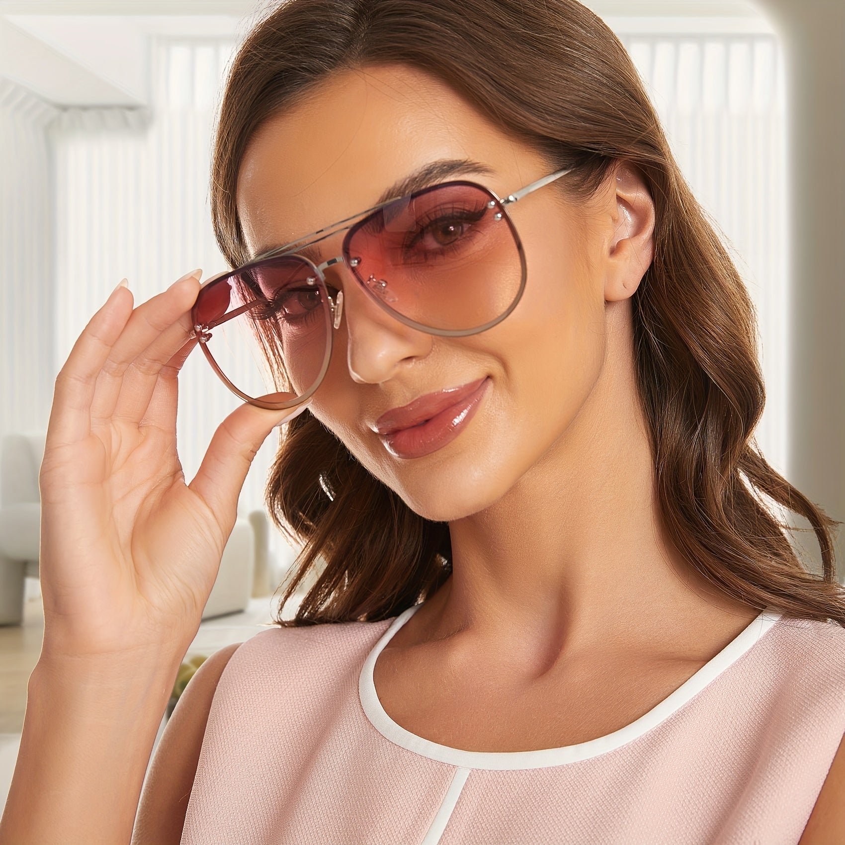 OUWEN Polarized Aviator Sunglasses Large Lentes De Sol Muje 87247