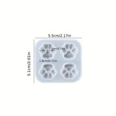 3Pcs Cat Paws Heart Footprint Resin Silicone Mold