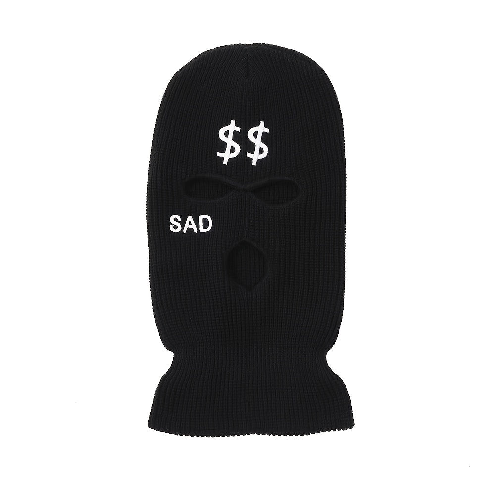 Embroidered Ski Mask for Outdoor Skiing and Walking