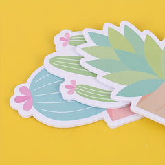 3pcs Cactus Sticky Notes, Cartoon Creative Office Novelty Sticky Notes