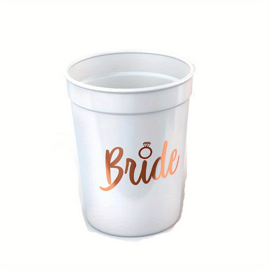 5 Pack Team Bride Plastic Drinking Cups - Perfect Bachelorette Party Favor