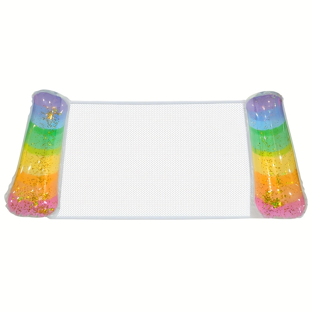Portable Inflatable Float Lounger Gradient Glitter Sequin Durable PVC