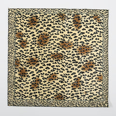 Vintage Leopard Print Satin Scarf Neckerchief Head Wrap Hair Accessories