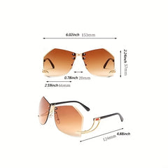 Y2K Irregular Shield Sunglasses Gradient UV400 Sun Shades
